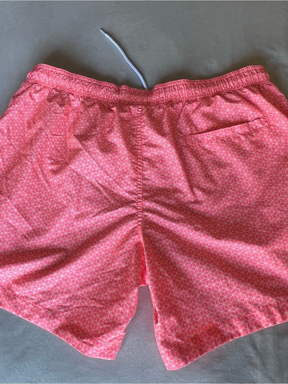 H&M Men’s Pink Geometric Athletic Swim Shorts XL
